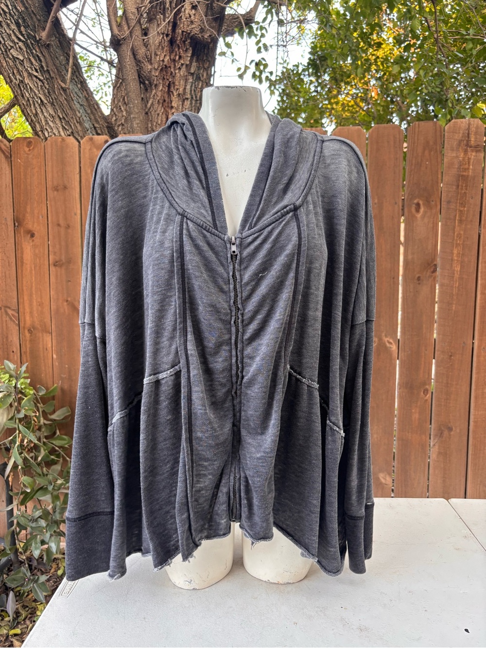 Free People Oversized Zip Up Hoodie size Small.